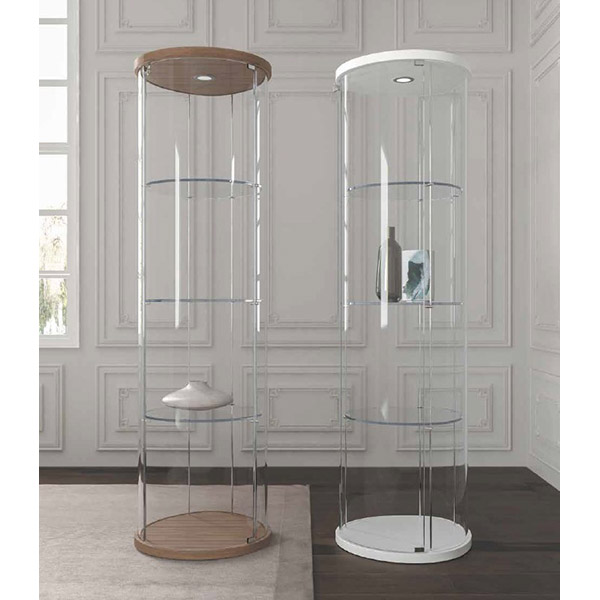 Модерна кръгла стъклена витрина с осветление. Progetto Design ...