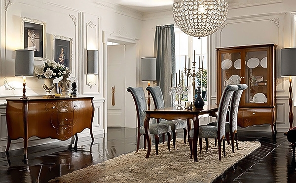 Колекция Le Mode IV, Crema Francesco. Луксозни италиански мебели за трапезария с класически дизайн.