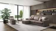 Мека мебел модел Icaro. Le Comfort, Италия. Модерни италиански модулни дивани - прави, ъглови, лежанка с контейнер, тексилна тап
