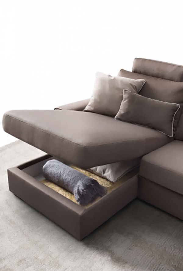 Модел Icaro. Le Comfort, Италия. Модерни италиански модулни дивани - прави, ъглови, лежанка с контейнер, текстилна тапицерия. Лу