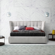 Модел Aspen. Le Comfort, Италия. Модерна италианска спалня с тапицерия и контейнер за съхранение. Луксозни италиански мебели за