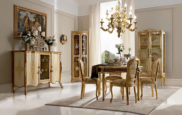 Колекция Opera, комбинация 7. Andrea Fanfani. Луксозни италиански мебели за трапезария с класически дизайн.