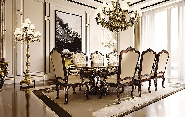 Колекция Opera, комбинация 2. Andrea Fanfani. Луксозни италиански мебели за трапезария с класически дизайн.