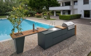 Композиция Outdoor II, производител Aster, Италия. Модерна италианска модулна кухня за градина. Висок клас италиански барбекю зо