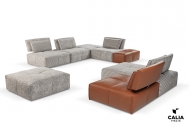 Модел Tango. Производител Calia, Италия. Луксозен италиански модулен диван с релакс механизъм и тапицерия от кожа, текстил или м