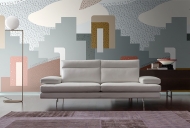 Модел Toby Wing. Производител Calia, Италия. Луксозен италиански диван с релакс механизми и кожена или текстилна тапицерия. Лукс