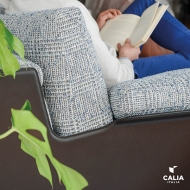 Модел Quint Essеnza. Производител Calia, Италия. Модерен италиански диван с релакс механизъм и кожена или текстилна тапицерия. Л