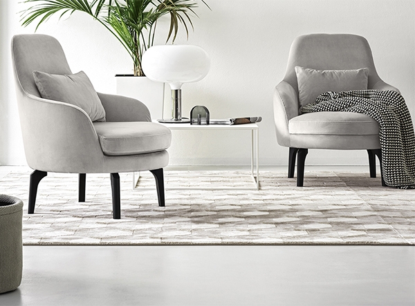 Cementino, Calligaris. Луксозен италиански правоъгълен килим, изтъкан от синтетични влакна.