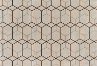 Модерен италиански правоъгълен килим с геометрични шарки, модел Offset. Производител - Calligaris, Италия.