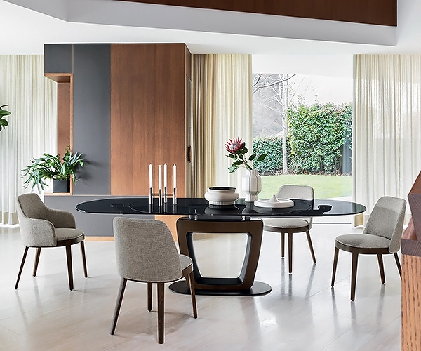 Orbital, Calligaris. Ìîäåðíà èòàëèàíñêà òðàïåçíà ìàñà ñ ôèêñèðàí èëè ðàçòåãàòåëåí ïëîò.