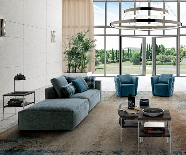 Колекция Piuma, Camelgroup. Модерни италиански модулни дивани и кресла с кожена или текстилна тапицерия.