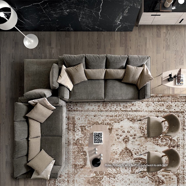 Колекция Piuma. Производител Camelgroup, Италия. Италианска мека мебел - дивани и кресла с кожена или текстилна тапицерия. Луксо