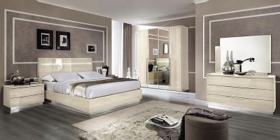 Колекция Platinum. Производител Camelgroup, Италия. Модерни италиански мебели за спалня. Луксозни легла, гардероби, комоди, нощн