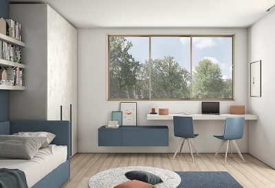 Композиции Golf A, производител Colombini Casa, Италия. Модулни детски стаи с легло, бюро и гардероб – функционално италианско о