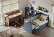 Êîìïîçèöèè Golf A, ïðîèçâîäèòåë Colombini Casa, Èòàëèÿ. Ìîäóëíè äåòñêè ñòàè ñ ëåãëî, áþðî è ãàðäåðîá – ôóíêöèîíàëíî èòàëèàíñêî î