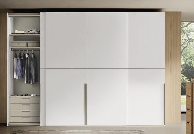 Модел Concrete - Colombini, Италия. Стилен италиански модулен гардероб с плъзгащи се врати. Луксозни италиански мебели за спалня
