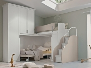 Колекция Arcadia Mezzanines II - Colombini, Италия. Класически италиански модулни мебели за детска стая. Луксозни двуетажни легл