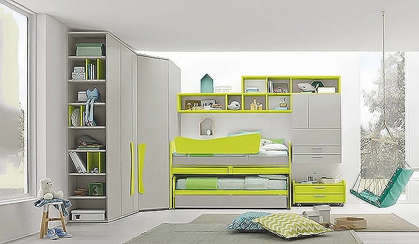 Golf Space Saver II, Colombini. Модерно италианско обзавеждане за детска стая с две легла.