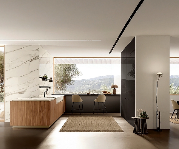 Lungomare Plus Canettatto, Colombini. Ìîäåðíà èòàëèàíñêà ìîäóëíà êóõíÿ ñ òåêñòóðèðàíè âðàòè.