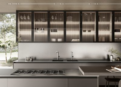 Композиция Luxea. Производител - Colombini, Италия. Висок клас италианска модулна кухня с функционален дизайн. Луксозни италианс