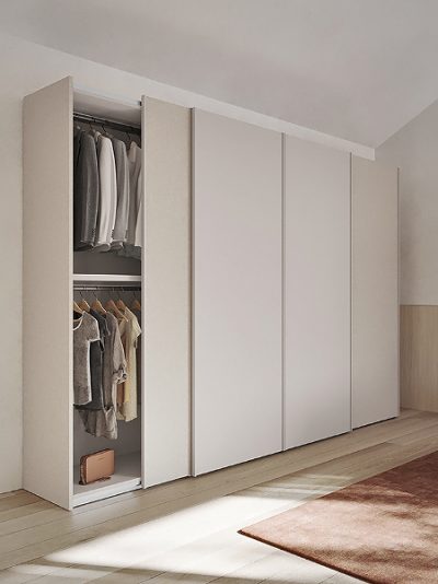 Модел Style - Colombini, Италия. Модерен италиански гардероб с чекмеджета, огледални врати и LED осветление. Луксозно италианско