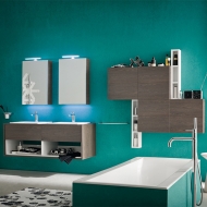 Колекция B201. Производител Compab, Италия. Модерно италианско обзавеждане за баня - модулна мебел, мивки, огледала, осветление 