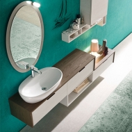 Колекция B201. Производител Compab, Италия. Модерно италианско обзавеждане за баня - модулна мебел, мивки, огледала, осветление 