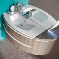 Колекция B201 oval. Производител Compab, Италия. Модерно италианско обзавеждане за баня - модулна мебел, мивки, огледала, осветл