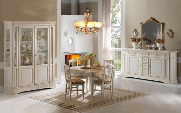 Колекция Le Mode II, Crema Francesco. Луксозни италиански мебели за трапезария с класически дизайн.