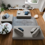 Модел Play. Dall'Agnese, Италия. Модерен италиански модулен диван. Луксозна италианска модулна мека мебел - прави, ъглови дивани