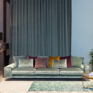 Модел Andy. Производител Flexteam, Италия. Модерен италиански диван с кожена или текстилна тапицерия. Луксозна италианска мека м
