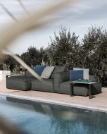 Луксозна италианска градинска мека мебел с разнообразни модули, модел Reef. Производител Flexteam, Италия.