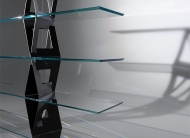 Модел Quadror. Производител Horm, Италия. Луксозна италианска библиотека с метална рамка и рафтове от стъкло или масив. Луксозни