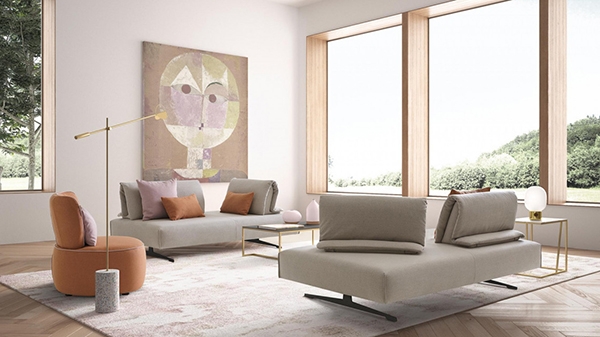 Модел Abbraccio Light. Le Comfort, Италия. Луксозна италианска мека мебел със сваляща се текстилна тапицерия. Модерни италиански