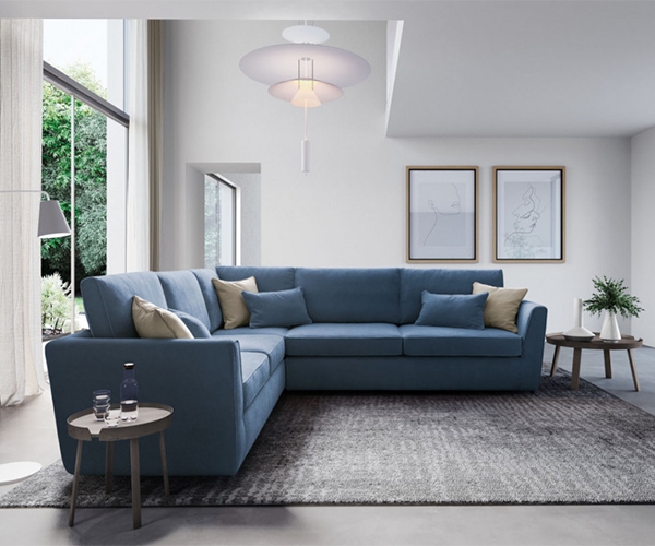 Lola, Le Comfort. Модерен италиански диван - ъглов, прав, двойка, тройка. Изцяло сваляща се текстилна тапицерия.