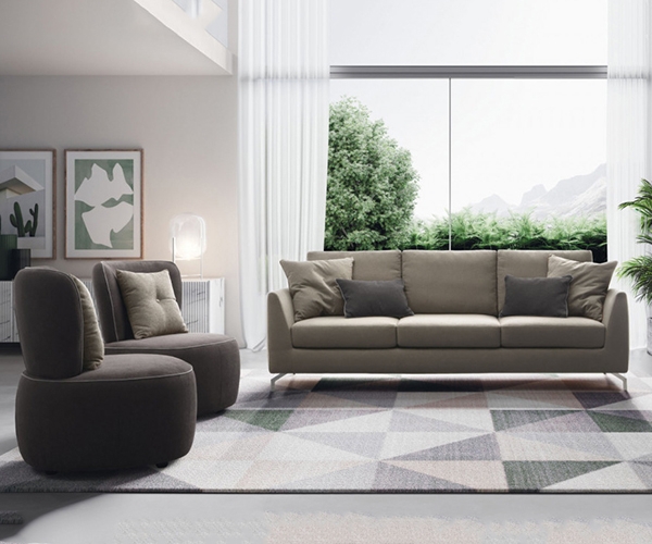Mike, Le Comfort. Модерен италиански диван - прав, ъглов, с лежанка, двуместен, триместен. Текстилна тапицерия.