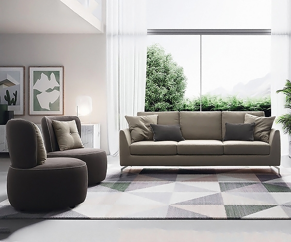 Mike, Le Comfort. Модерен италиански диван - прав, ъглов, с лежанка, двуместен, триместен. Текстилна тапицерия.