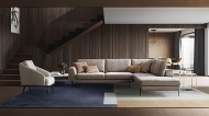 Модел Voyage. Le Comfort, Италия. Луксозна италианска модулна мека мебел с текстилна тапицерия. Модерно италианско обзавеждане з