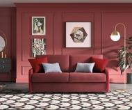 Ìîäåðåí èòàëèàíñêè ðàçòåãàòåëåí äèâàí ñ òåêñòèëíà òàïèöåðèÿ, ìîäåë Santorini. Le Comfort, Èòàëèÿ.