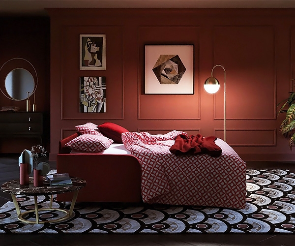 Santorini, Le Comfort. Ëóêñîçåí èòàëèàíñêè äèâàí ñ ìåõàíèçúì çà ðàçòÿãàíå è òåêñòèëíà òàïèöåðèÿ.