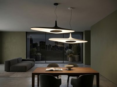 Модел Soleil. Производител Luceplan, Италия. Модерна италианска висяща лампа с LED светлина. Висок клас италиански осветителни т