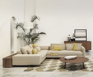  Модел Miles. Производител Horm, Италия. Луксозна италианска модулна мека мебел с изцяло сваляща се тапицерия. Прави, ъглови, дв