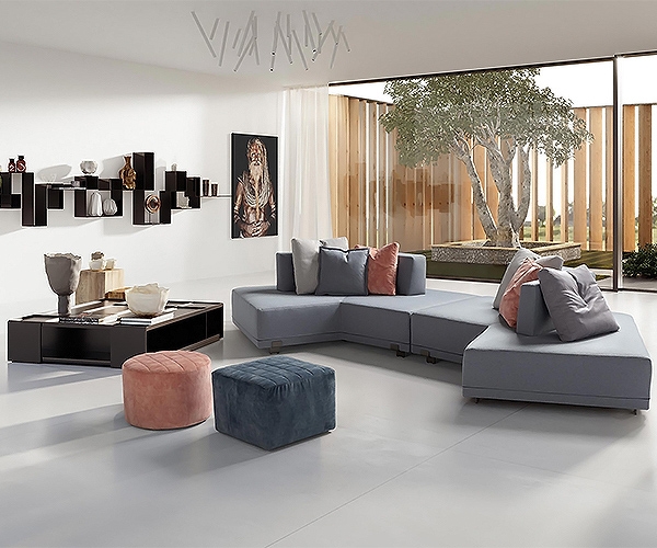 Time Out, Musa. Луксозен италиански модулен диван с изцяло сваляща се тапицерия от текстил.
