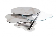 Модел Myflower, производител - Naos, Италия. Модерна италианска холна маса с кръгли плот със синхронен механизъм. Луксозни итали