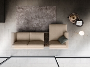 Модел Bora. Производител Nicoline, Италия. Луксозна италианска модулна мека мебел със структура от масивна дървесина и кожена ил