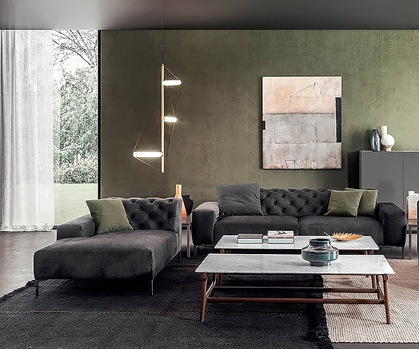 Колекция Boston, Pianca. Модерен италиански модулен диван с тапицерия от кожа или текстил.