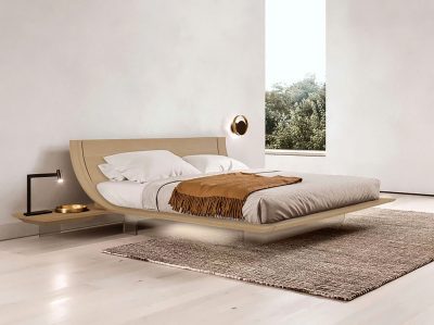 Модел Aqua. Производител Presotto, Италия. Модерна италианска спалня с тапицирана табла. Луксозно италианско обзавеждане за спал