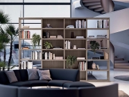 Модел Libreria. Производител Quadrifoglio Group, Италия. Модерна италианска офис библиотека. Луксозни италиански офис мебели - о