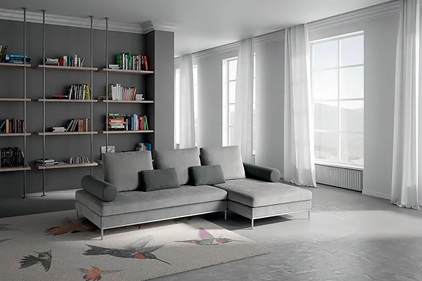 Модел Harmony. Производител Samoa, Италия. Луксозен италиански модулен диван с регулируема дълбочина на седалката. Модерна итали