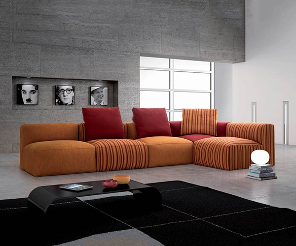 Sense, Samoa. Луксозен италиански модулен диван с разнообразие от елементи - прави, ъглови, двойки, тройки, лежанки и др.
